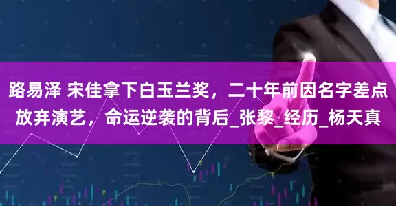 路易泽 宋佳拿下白玉兰奖，二十年前因名字差点放弃演艺，命运逆袭的背后_张黎_经历_杨天真
